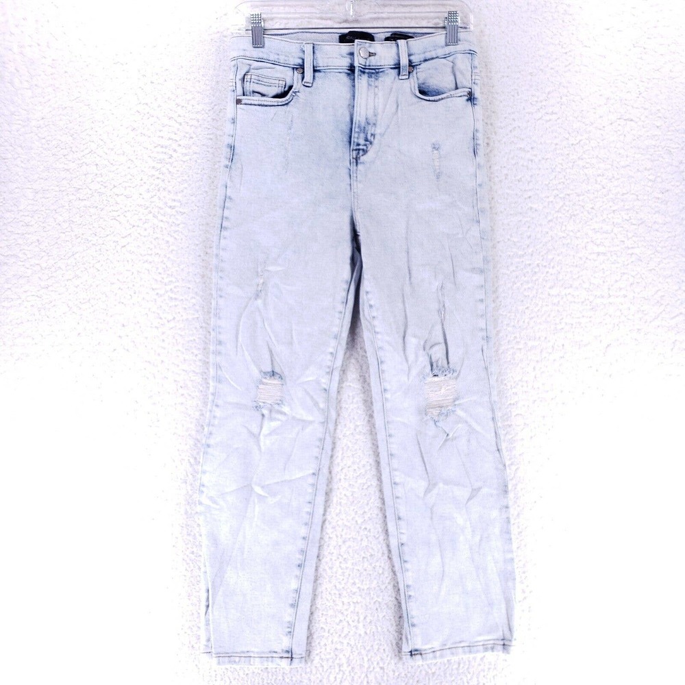 Kendall Kylie Jean Women SZ 9 Blue Denim Straight Stretch High Rise VTG Slim 90s